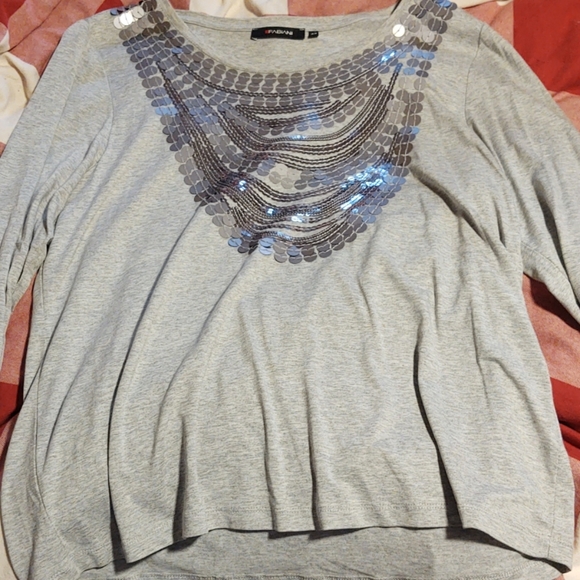 Sasha Fabiani Tops - Grey Sequence top
